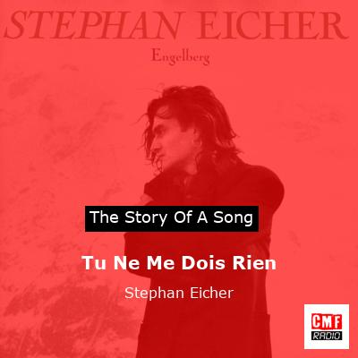 story of a song - Tu Ne Me Dois Rien - Stephan Eicher