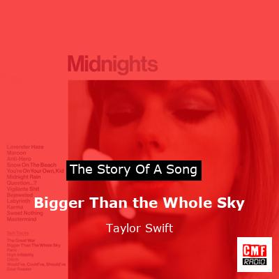story of a song - Bigger Than the Whole Sky - Taylor Swift
