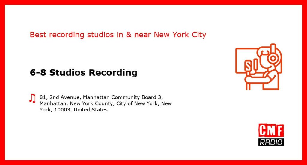 6-8 Studios Recording - recording studio  in or near New York City