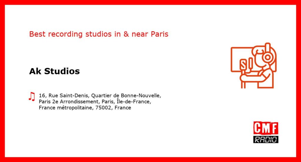 Ak Studios - recording studio  in or near Paris