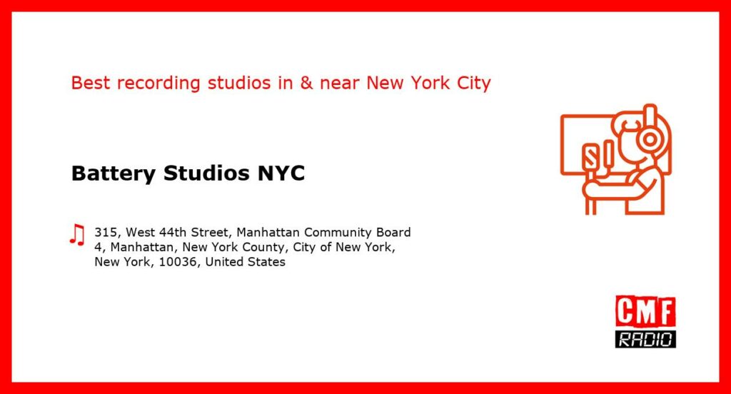 Battery Studios NYC - recording studio  in or near New York City