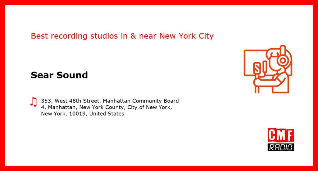 Sear Sound - recording studio  in or near New York City