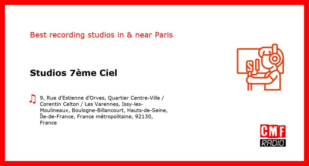 Studios 7ème Ciel - recording studio  in or near Paris