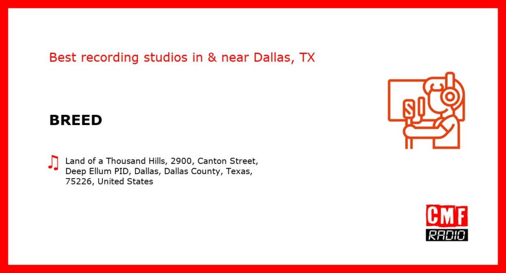 BREED - recording studio  in or near Dallas