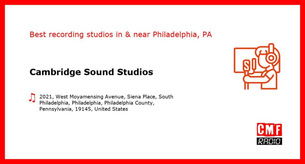 Cambridge Sound Studios - recording studio  in or near Philadelphia