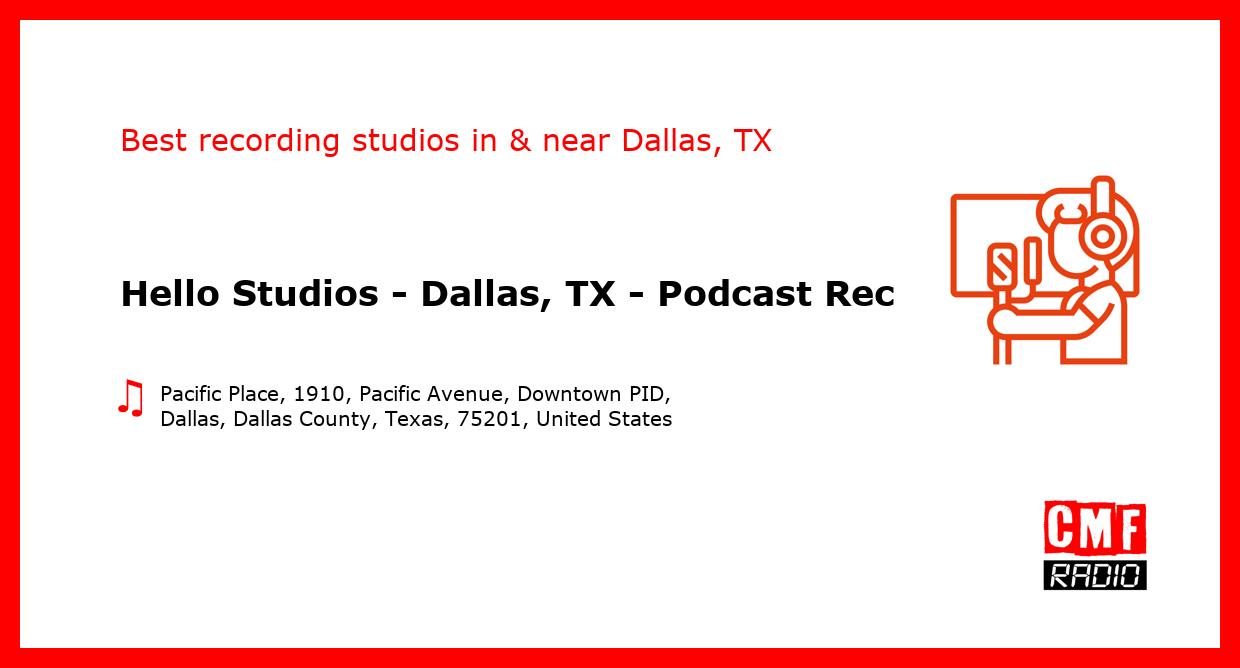 Hello Studios Dallas, TX Podcast Recording Studio recording studio