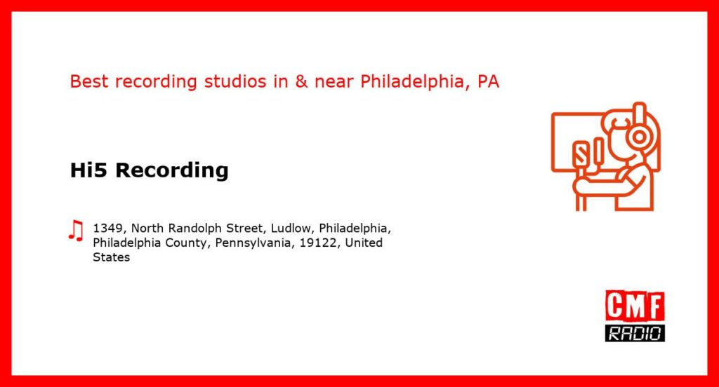 Hi5 Recording - recording studio  in or near Philadelphia