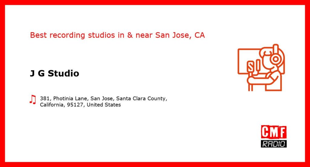 J G Studio - recording studio  in or near San Jose