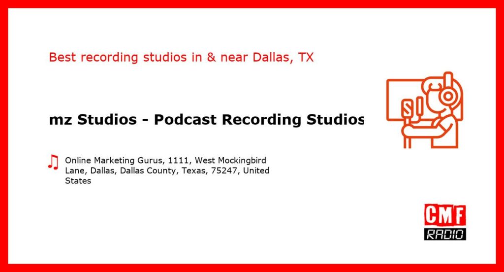 mz Studios - Podcast Recording Studios - recording studio  in or near Dallas