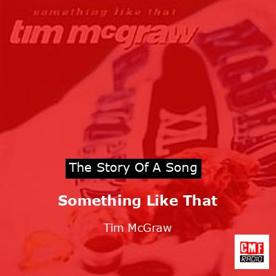 Story of the song Something Like That - Tim McGraw