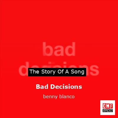 final cover Bad Decisions benny blanco