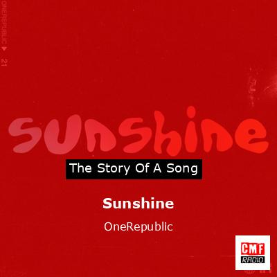 final cover Sunshine OneRepublic