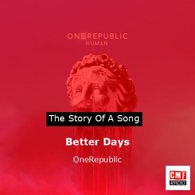 final cover Better Days OneRepublic