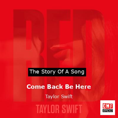 final cover Come Back Be Here Taylor Swift