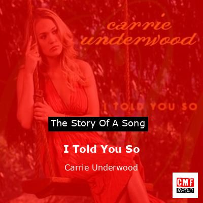 final cover I Told You So Carrie Underwood