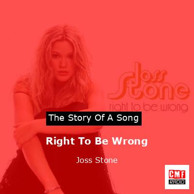 final cover Right To Be Wrong Joss Stone