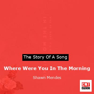 Where Were You In The Morning – Shawn Mendes