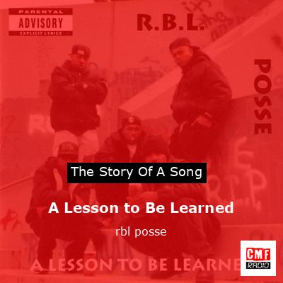 final cover A Lesson to Be Learned rbl posse