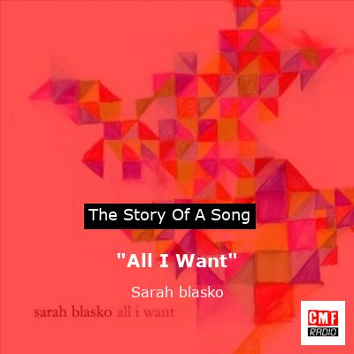 “All I Want” – Sarah blasko