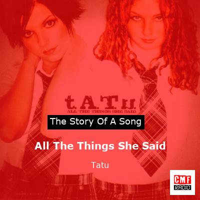 final cover All The Things She Said Tatu