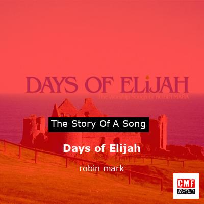 final cover Days of Elijah robin mark