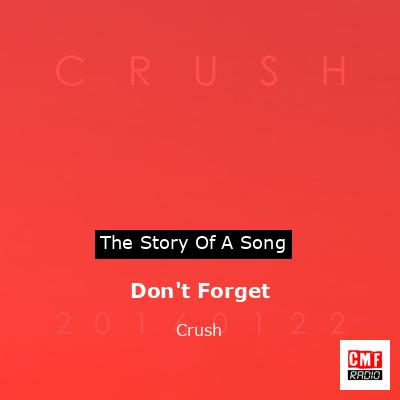Don’t Forget – Crush