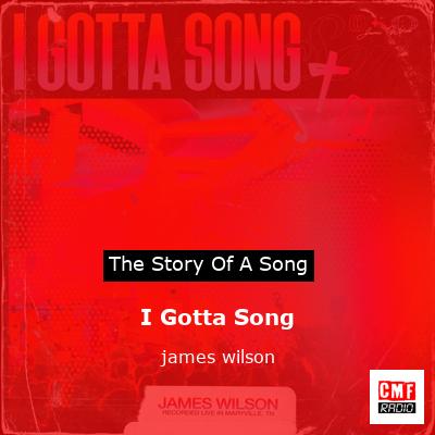 final cover I Gotta Song james wilson