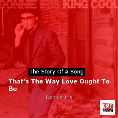 That’s The Way Love Ought To Be – Donnie Iris