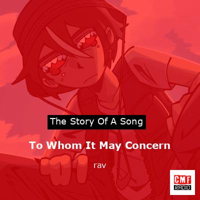 To Whom It May Concern – rav