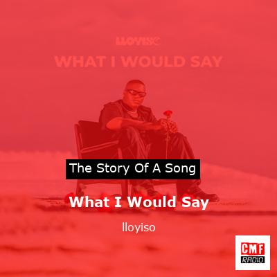 What I Would Say – lloyiso