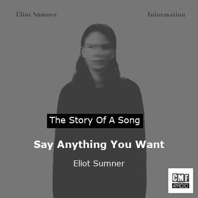Say Anything You Want – Eliot Sumner