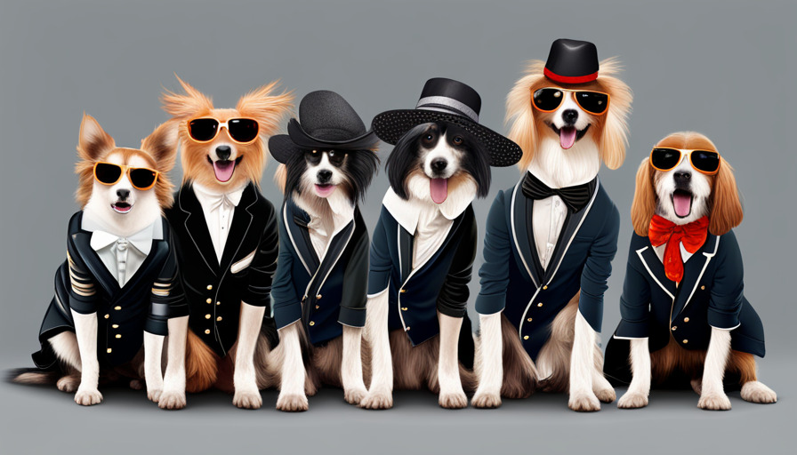 male dogs dressed like rock stars