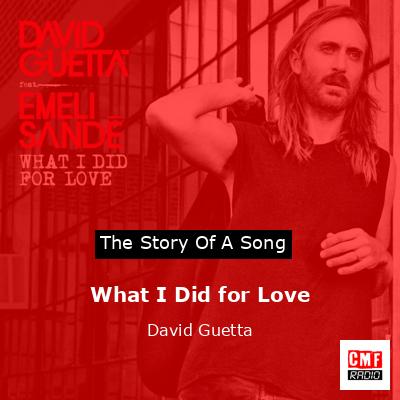 What I Did for Love – David Guetta
