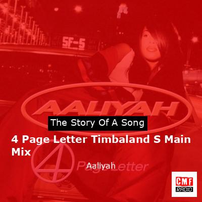 4 Page Letter Timbaland S Main Mix – Aaliyah