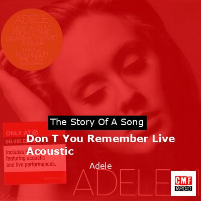 Don T You Remember Live Acoustic – Adele