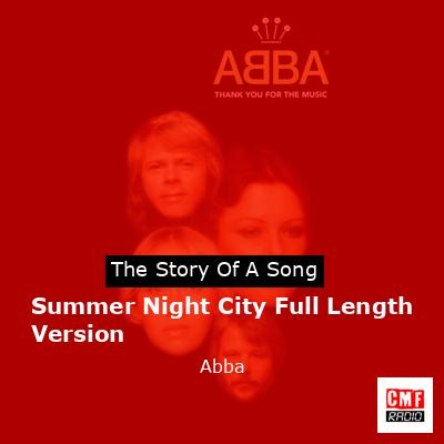 final cover Summer Night City Full Length Version Abba