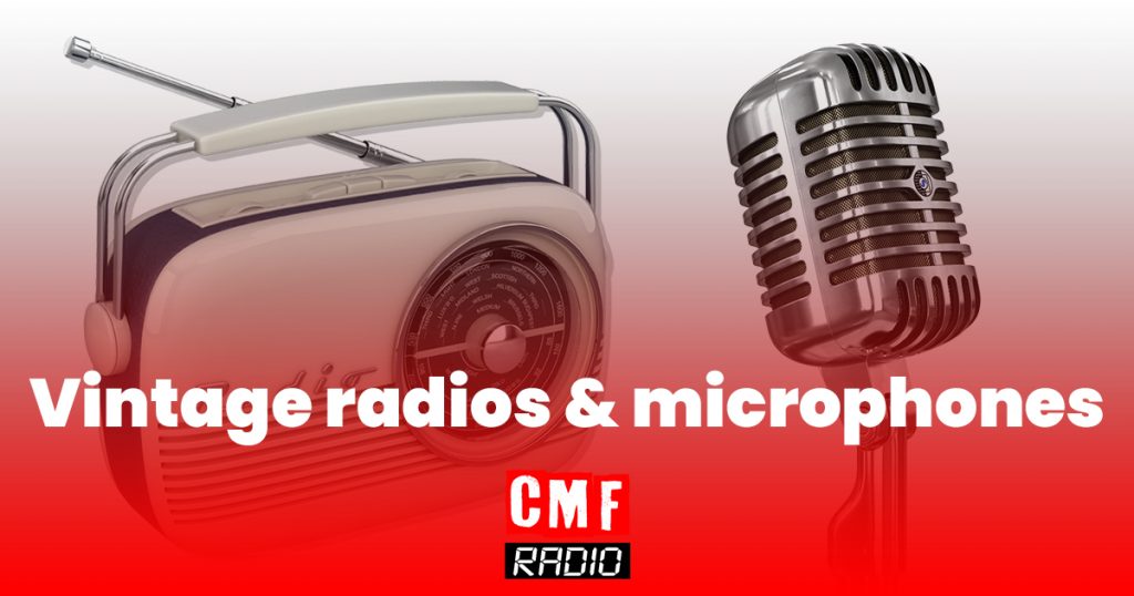 vintage radio and microphones