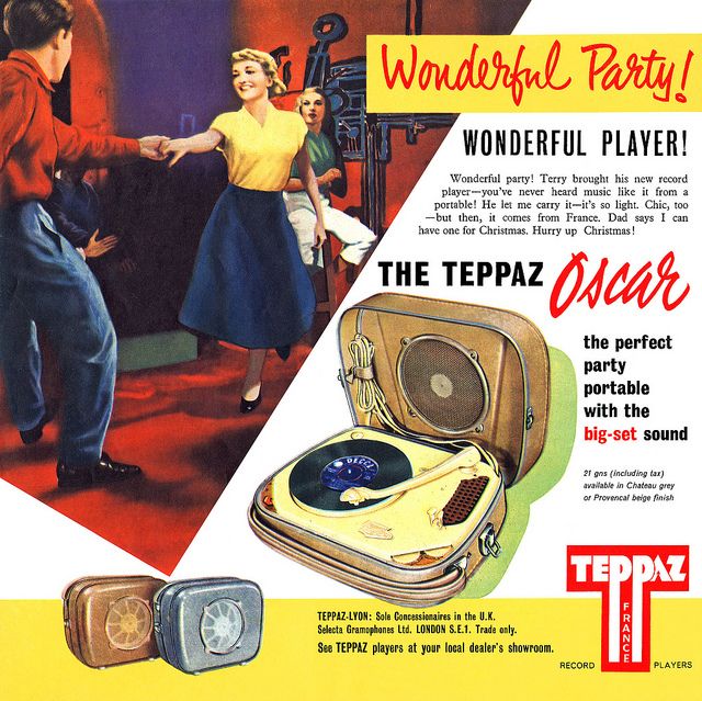 teppaz oscar advertising vintage record player