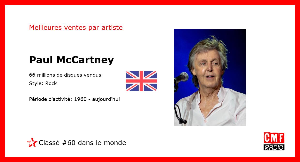 Top Selling Artist - Paul McCartney